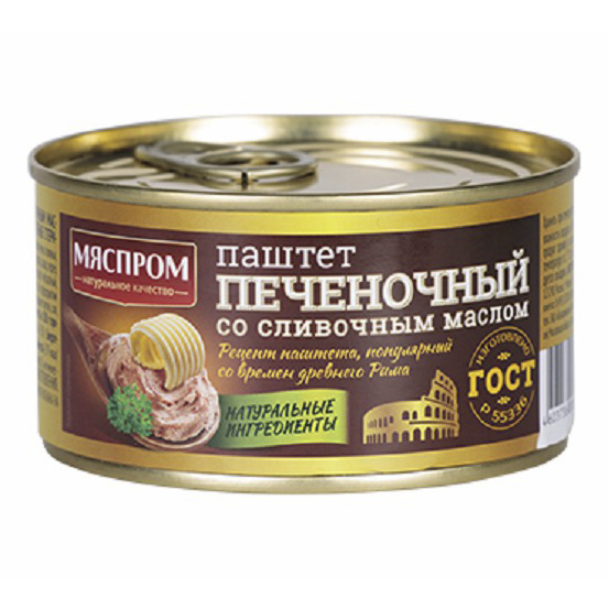 

Паштет печеночный Мяспром со сливочным маслом 230 г