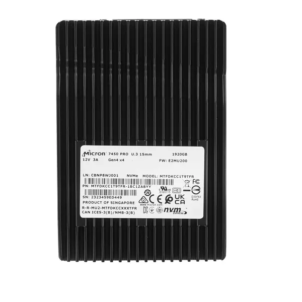 

SSD накопитель Micron 7450 PRO 2.5" 1,92 ТБ (MTFDKCC1T9TFR-1BC1ZABYYT), 7450 PRO