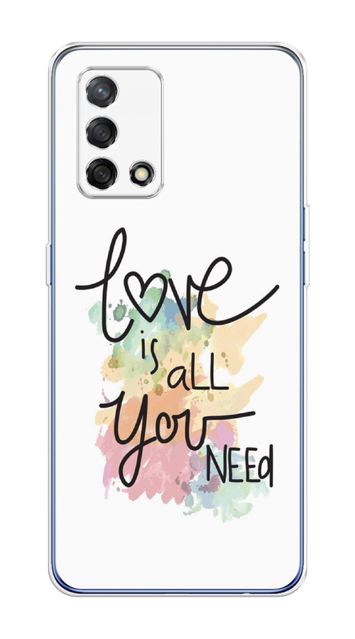 

Чехол на OPPO A74 4G/F19 "Love is all you need", Белый;черный;зеленый, 256050-1