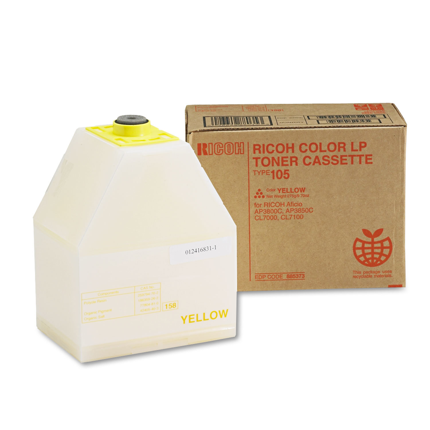 

Картридж для лазерного принтера Ricoh 885407, желтый, оригинал