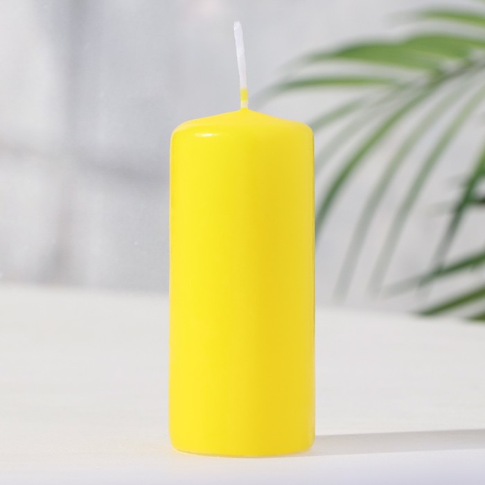 фото Свеча - цилиндр, 4х9 см, 11 ч, 90 г, желтая омский свечной