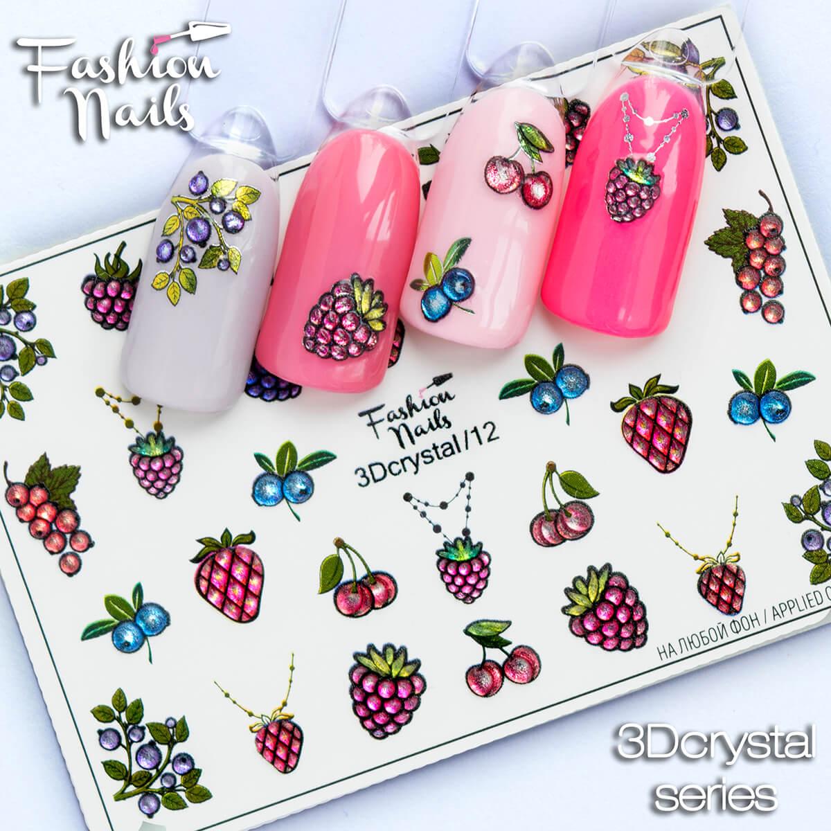 Слайдер дизайн 3D со стразами Fashion Nails CR12