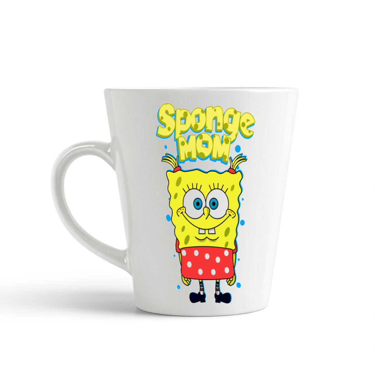 

Конусная кружка CoolPodarok Прикол Семья Sponge mom Спэнч Боб мама