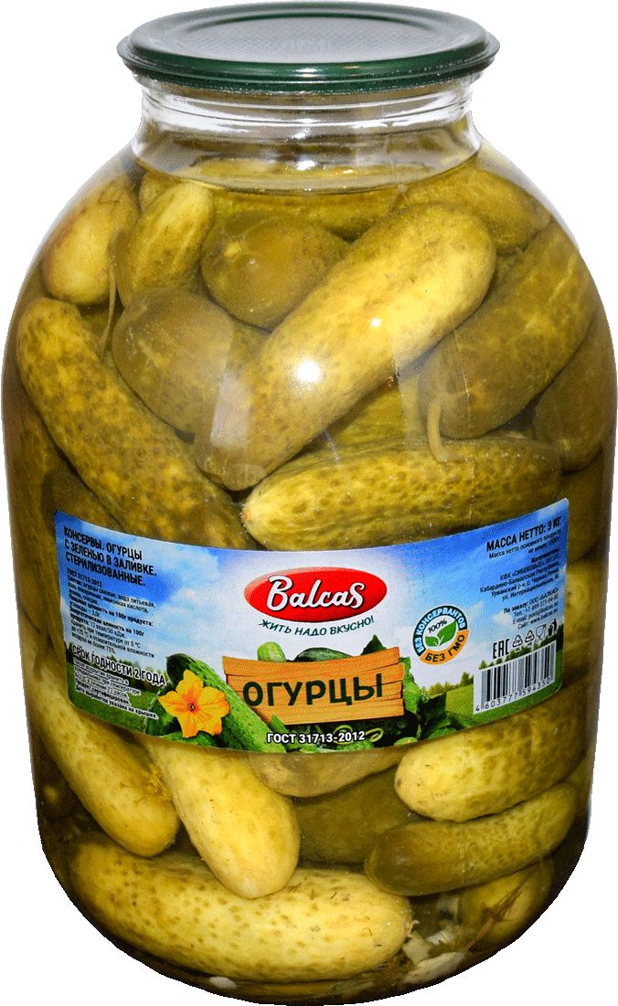 

Огурцы Balcas соленые с зеленью 1 л