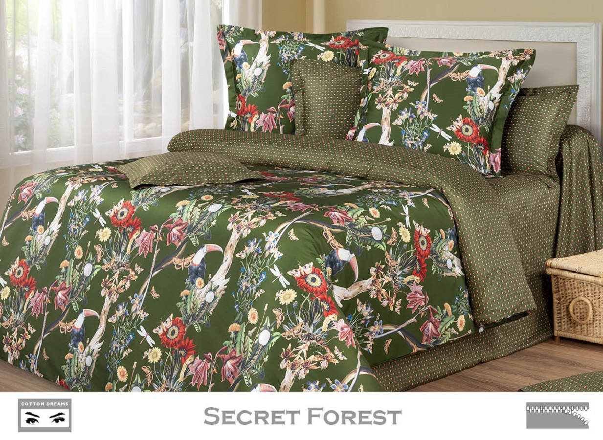 

Постельное белье Cotton Dreams, Secret Forest, 2-спальный 70x70, мако-сатин, 62696SecretForest