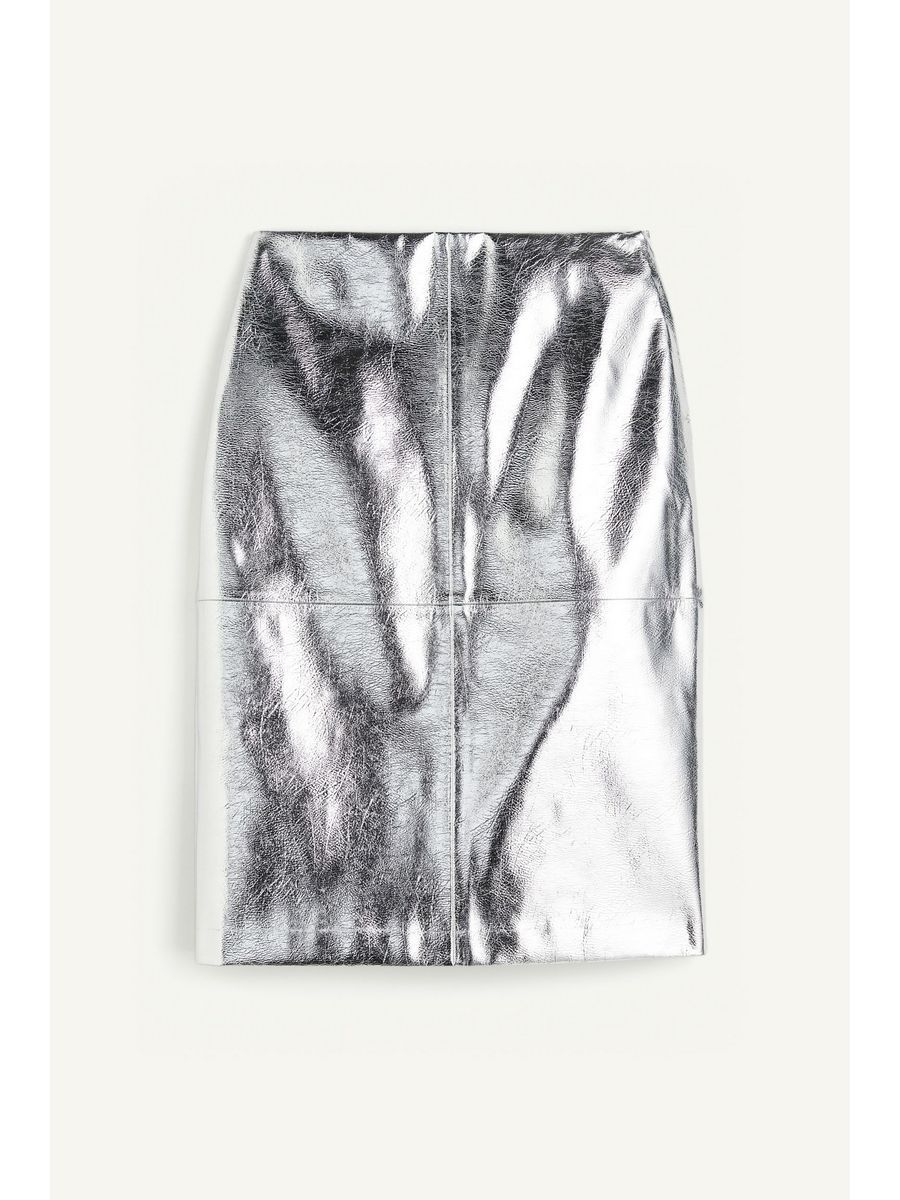

Юбка женская H&M 122936200 серебристая 36 EU, Серебристый, 122936200