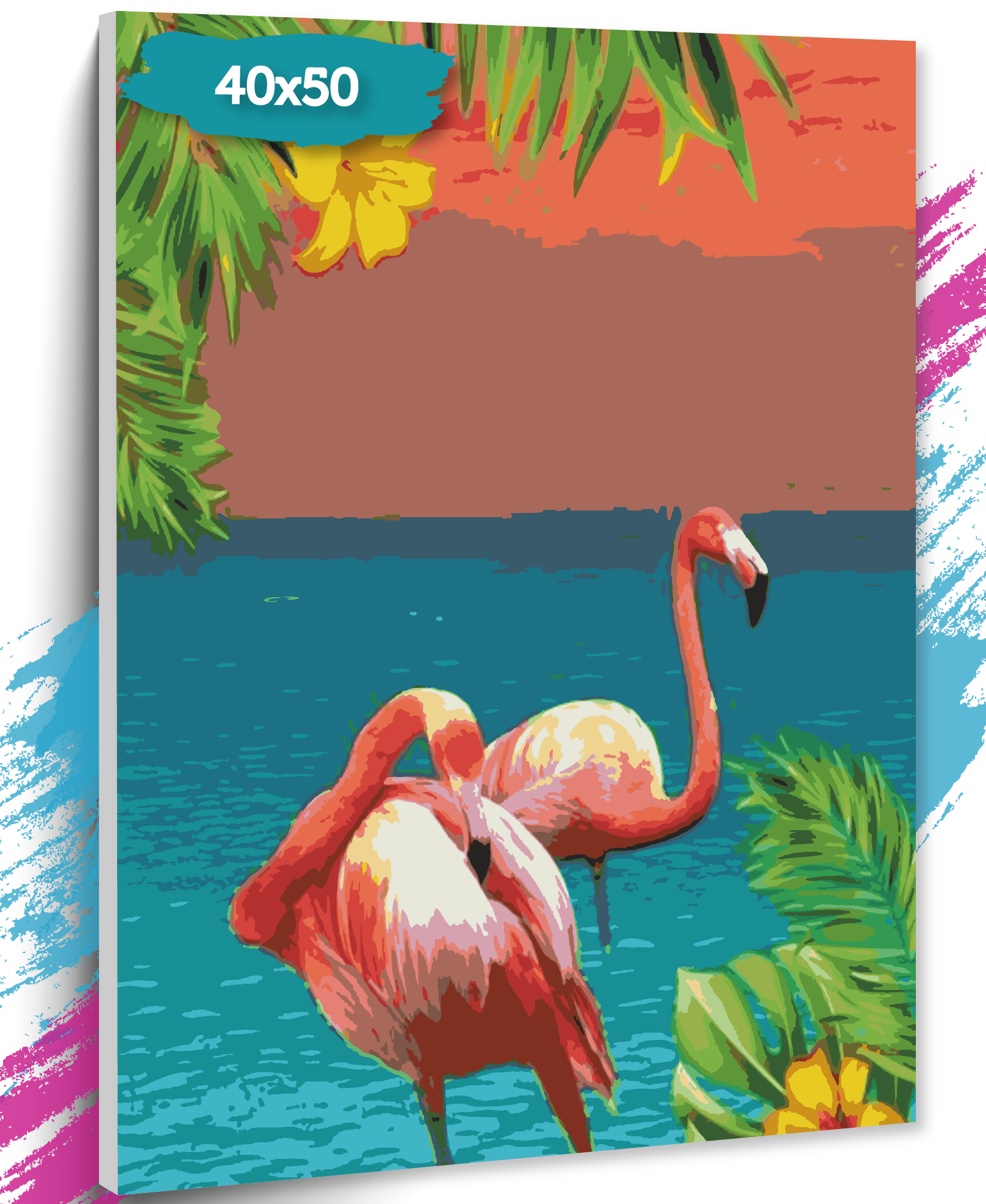 Картина по номерам ТТ Фламинго GK0106 Холст на подрамнике 40х50 см