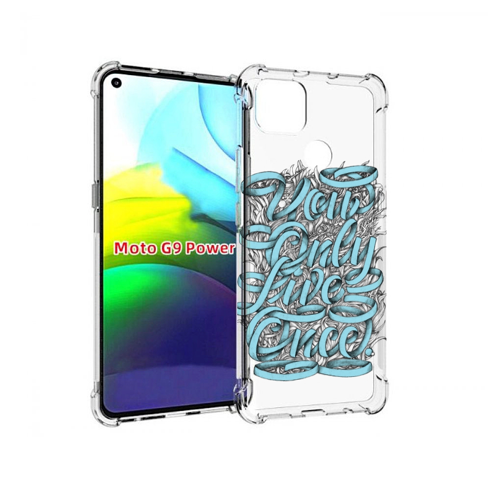 

Чехол MyPads слова из ленты абстракция для Motorola Moto G9 Power, Прозрачный, Tocco