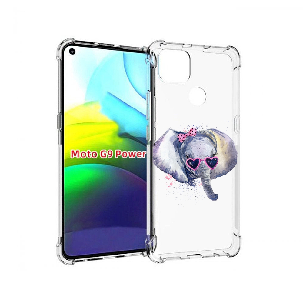 

Чехол MyPads слоник в очках для Motorola Moto G9 Power, Прозрачный, Tocco