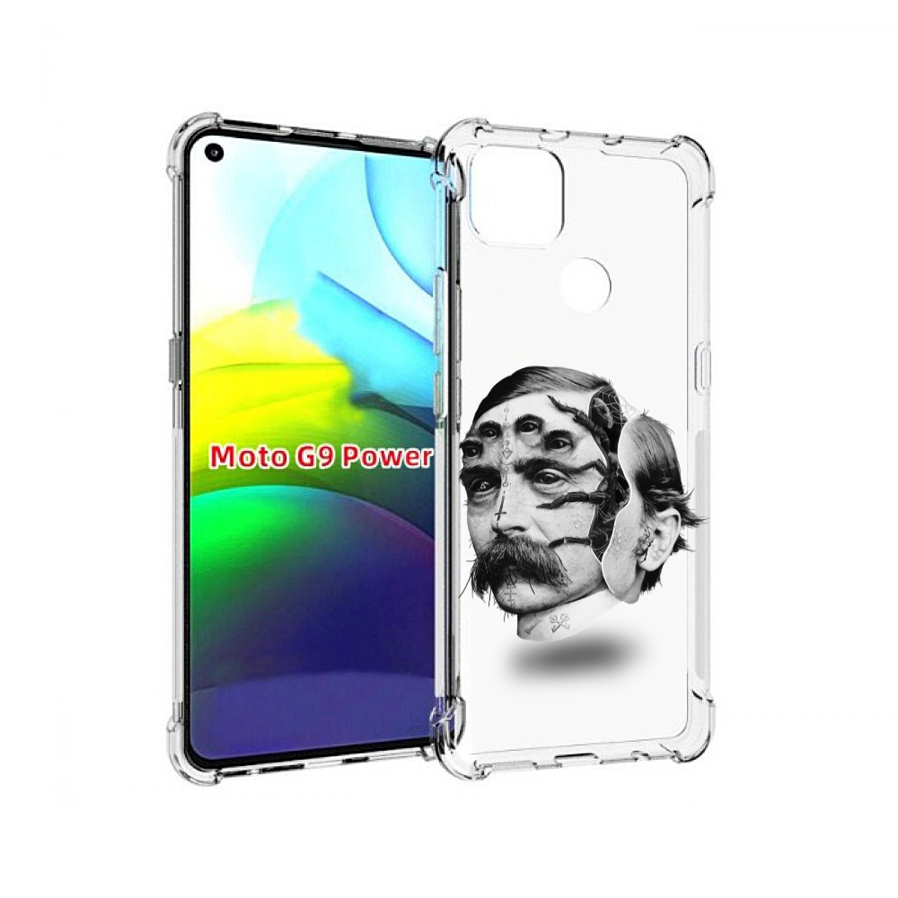

Чехол MyPads страшное лицо мужчины для Motorola Moto G9 Power, Прозрачный, Tocco