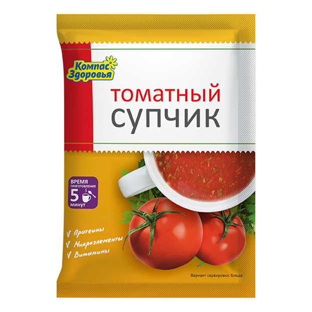 фото Суп-пюре компас здоровья томатный с сушеными овощами быстрого приготовления 30 г