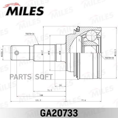 

Шрус Toyota Land Cruiser 200 4.0-5.7 07 -Нар. Miles GA20733