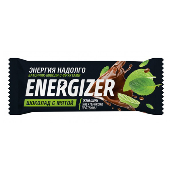 Батончик-мюсли Energizer с фруктами Шоколад с мятой 40 г