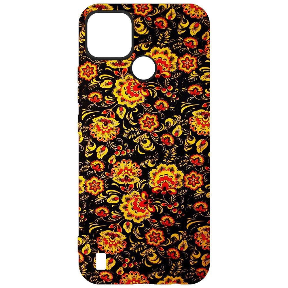 

Чехол-накладка Krutoff Soft Case Хохлома для Realme C25Y, Черный