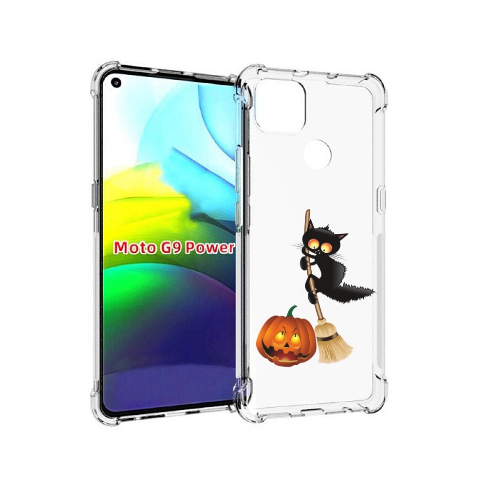 

Чехол MyPads хэлуинский котик для Motorola Moto G9 Power, Прозрачный, Tocco