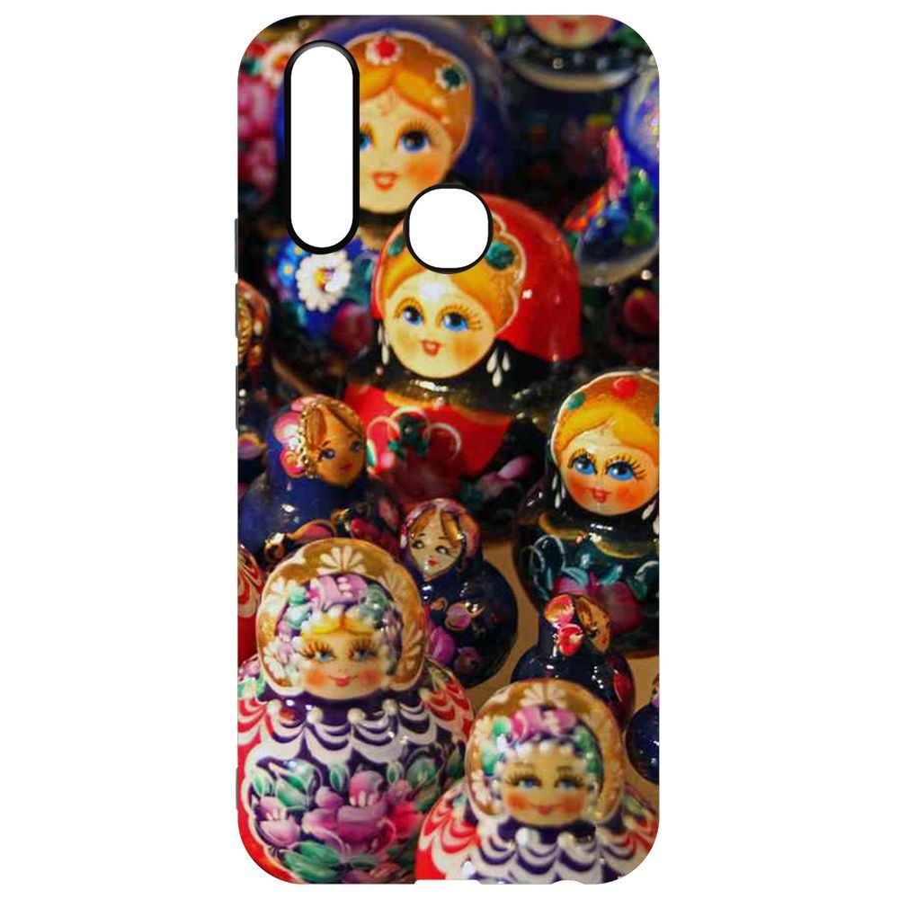 

Чехол-накладка Krutoff Soft Case Матрешка для Vivo Y11, Черный