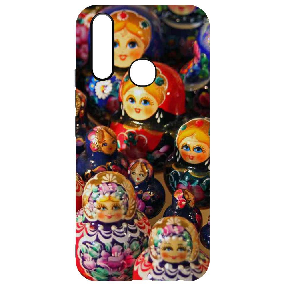 

Чехол-накладка Krutoff Soft Case Матрешка для Vivo Y12, Черный
