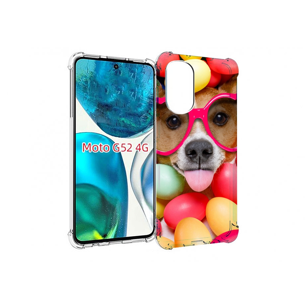 

Чехол MyPads Собака-в-яйцах для Motorola Moto G82 / Moto G52, Прозрачный, Tocco
