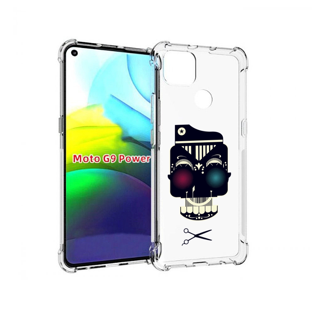 

Чехол MyPads черно белый скелет с яркими глазами для Motorola Moto G9 Power, Прозрачный, Tocco