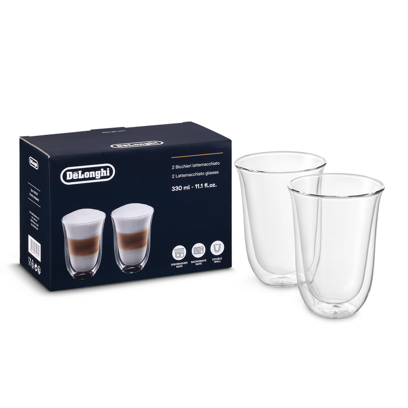 

Набор кружек DeLonghi Latte cups, 5513284171, стекло, 330 мл, прозрачный, 2 шт, Latte cups