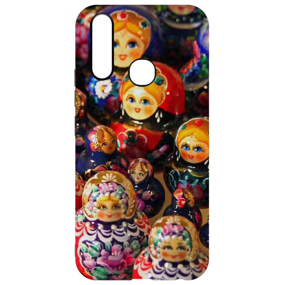 

Чехол-накладка Krutoff Soft Case Матрешка для Vivo Y17, Черный
