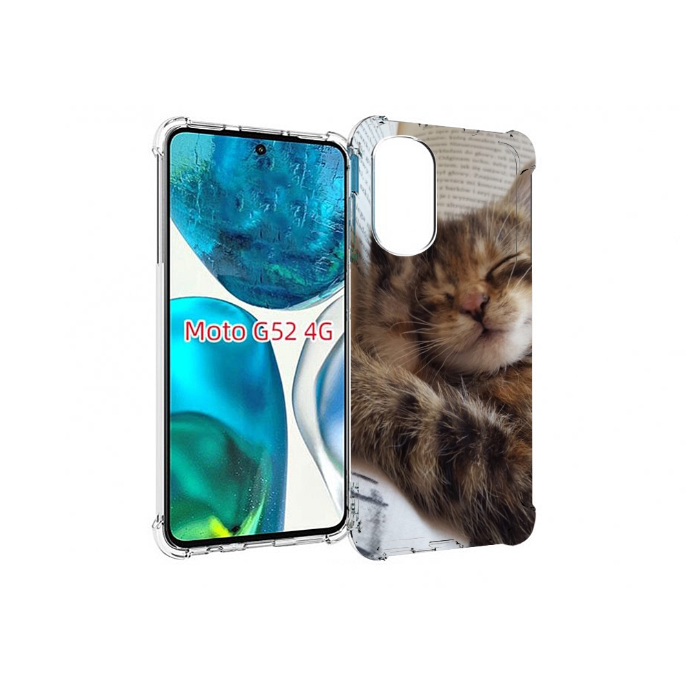 

Чехол MyPads Спящий-котенок для Motorola Moto G82 / Moto G52, Прозрачный, Tocco