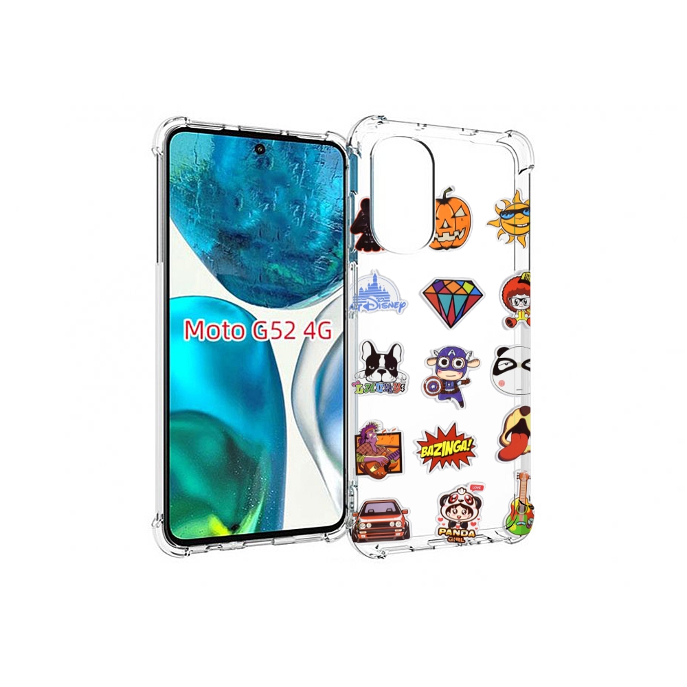 

Чехол MyPads Стикеры-2 для Motorola Moto G82 / Moto G52, Прозрачный, Tocco