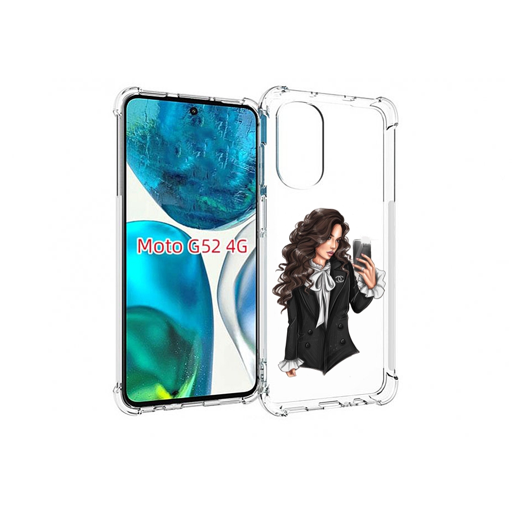 

Чехол MyPads Стильная-девушка для Motorola Moto G82 / Moto G52, Прозрачный, Tocco