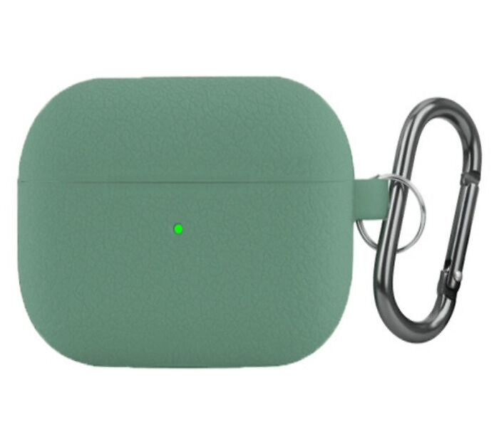 

Силиконовый чехол с карабином держателем для AirPods 3 2021 зеленый
