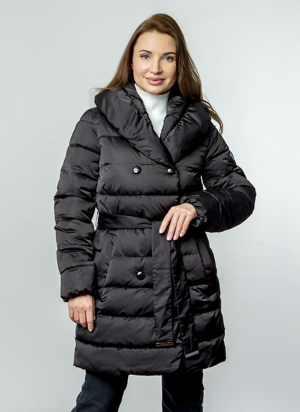 

Пальто женское Каляев 58008 черное 50 RU, Черный, 58008