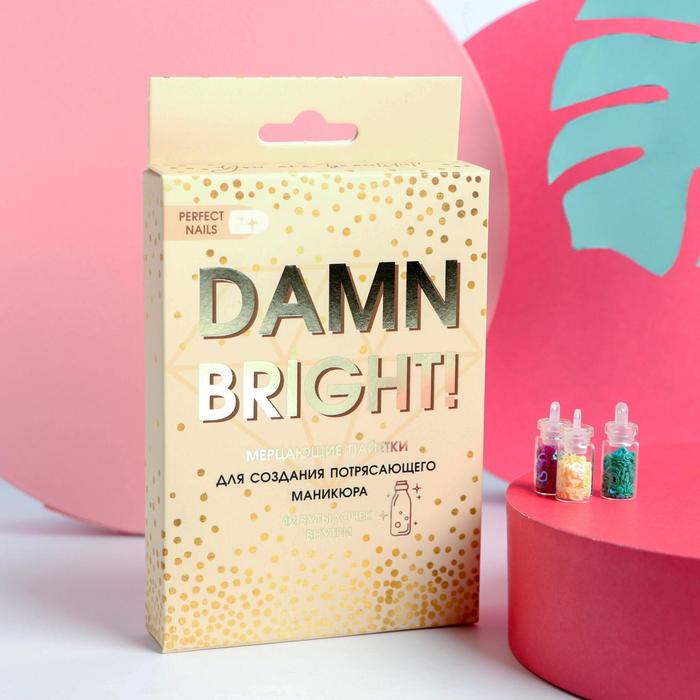 

Набор пайеток для декора ногтей Damn bright, 12 цветов, Nude