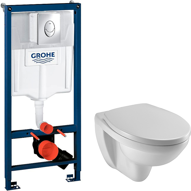 

Унитаз Jacob Delafon EDV102-00+E70021-00 инст Grohe 38721001 сиденье, клавиша Хром