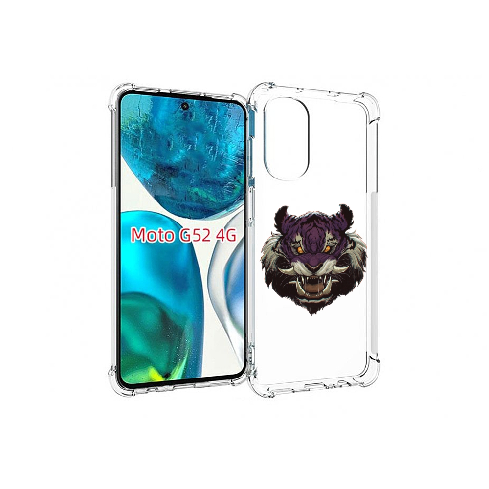 

Чехол MyPads Страшный-тигр для Motorola Moto G82 / Moto G52, Прозрачный, Tocco
