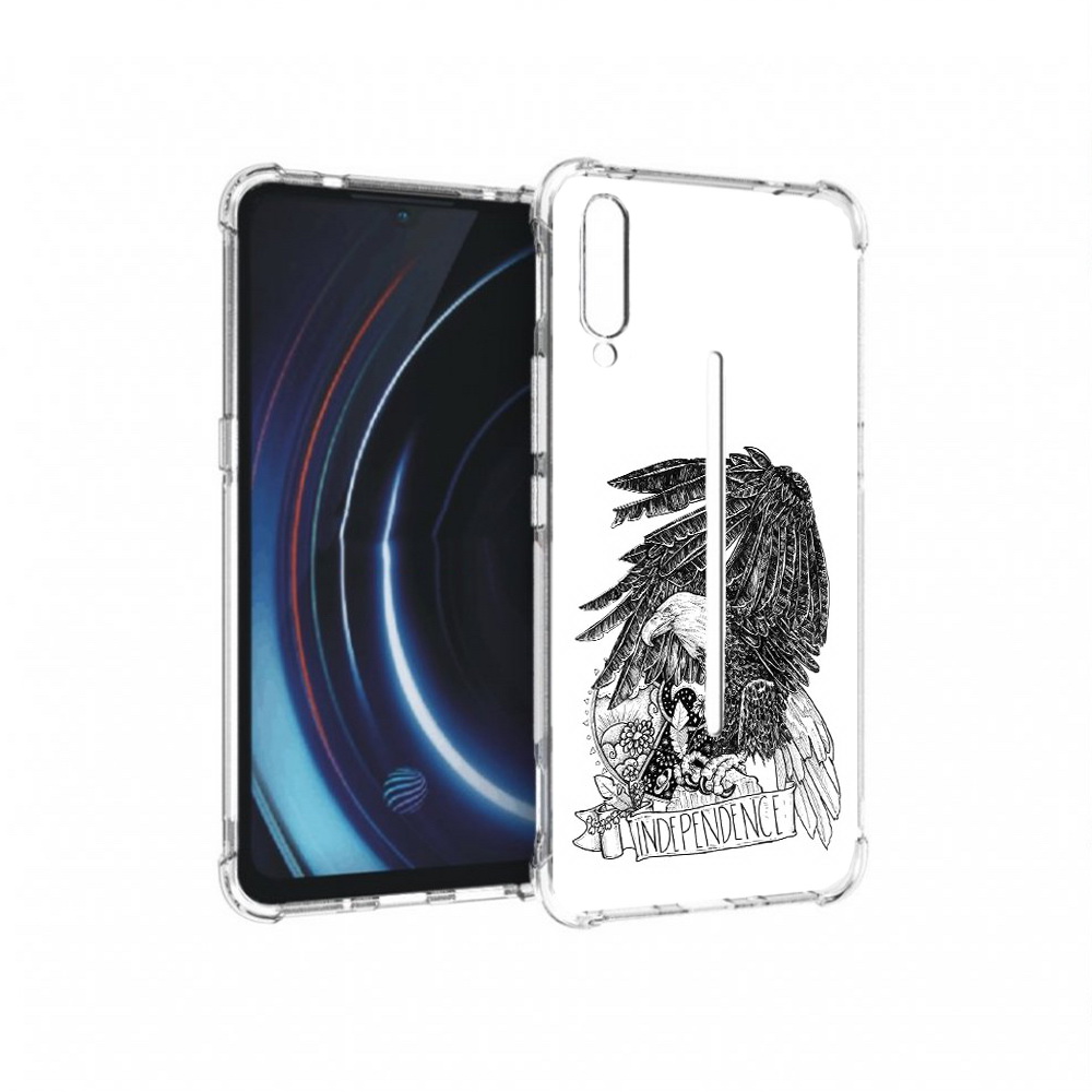 

Чехол MyPads Tocco для Vivo iQOO черно белый сокол (PT226955.389.688), Прозрачный, Tocco