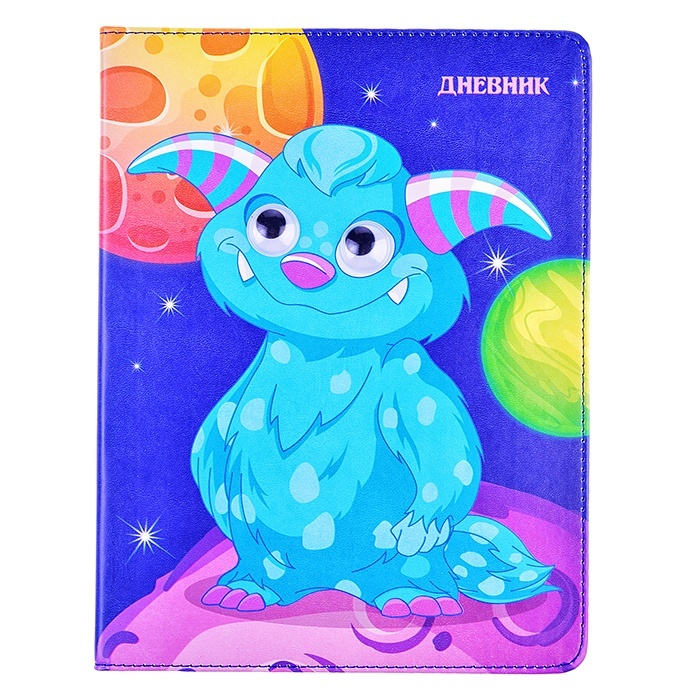 

Апплика 1-11 класс обложка кожзам с декором Глазки Веселый, Разноцветный, 1-11 класс, обложка кожзам с декором, "Глазки, Веселый"