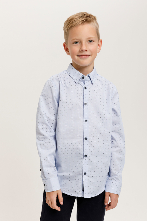 

Рубашка для мальчиков Sela цв. голубой р-р. 122, 812070557