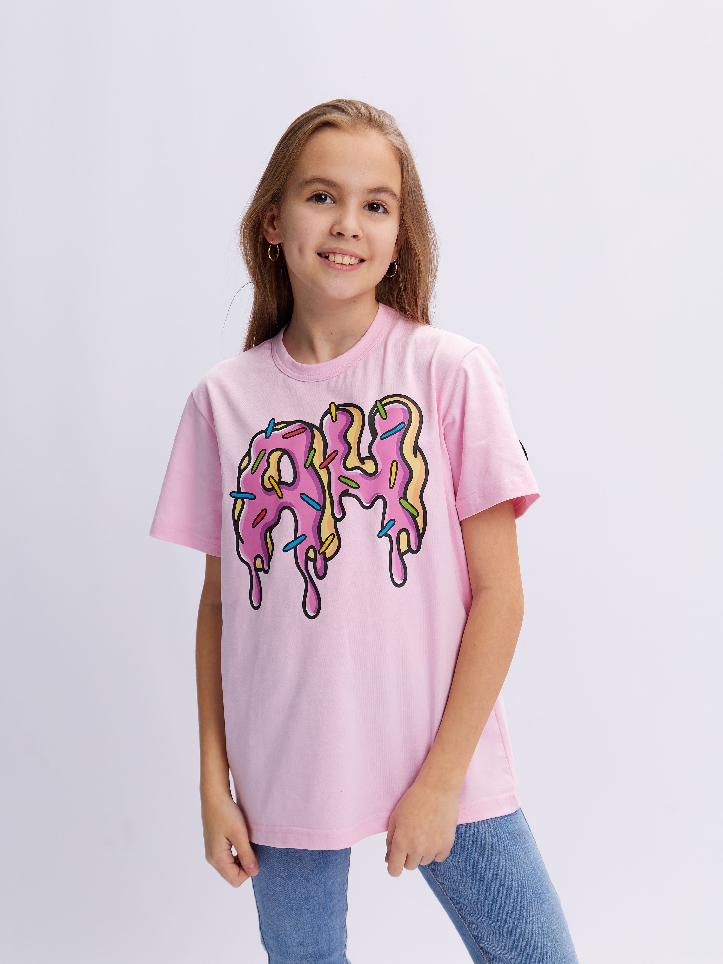 

Футболка детская А4 пончик а4, розовый, 140, пончик а4