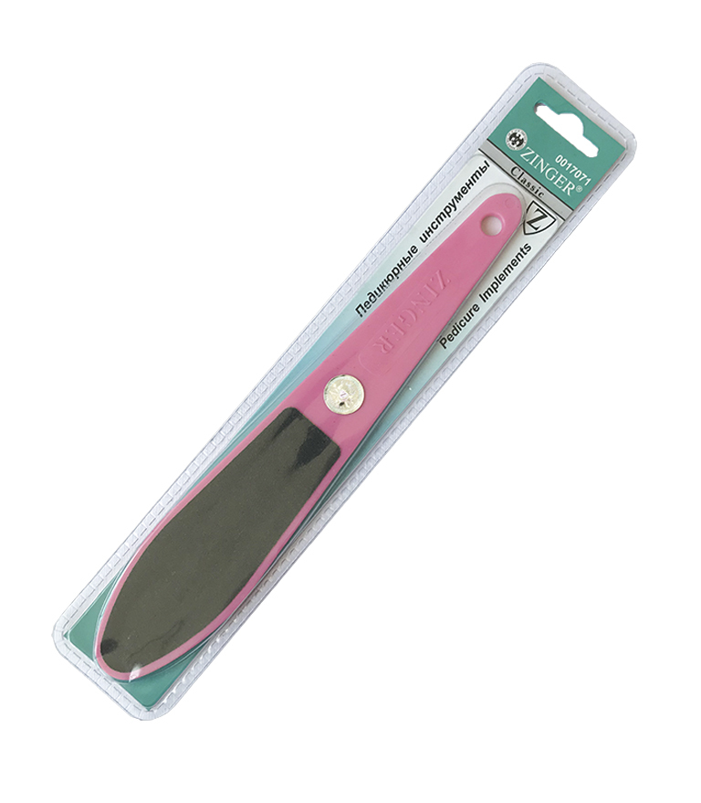 Терка педикюрная Zinger двухсторонняя ra-82 pink терка педикюрная zinger вогнутая 2 х ст лазерная в комплекте с пилкой внутри ручки