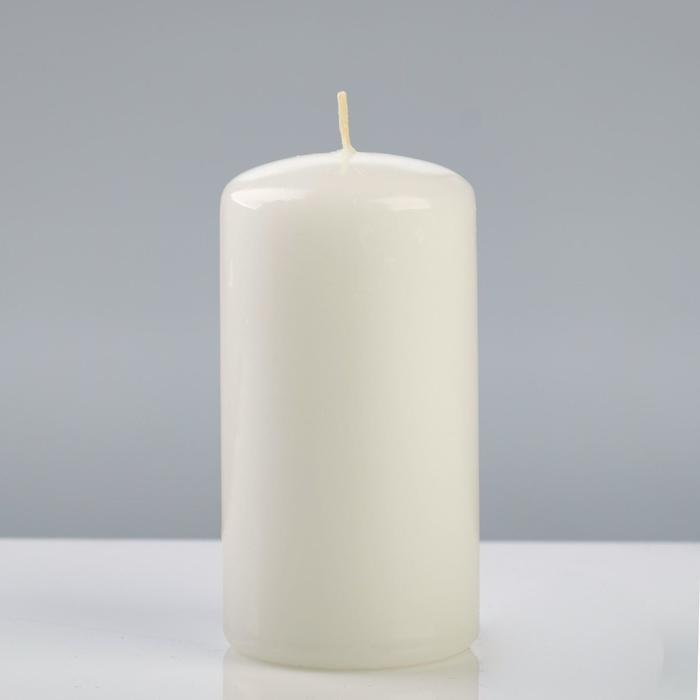 фото Свеча - цилиндр лакированная, 6×11,5 см, белая trend decor candle