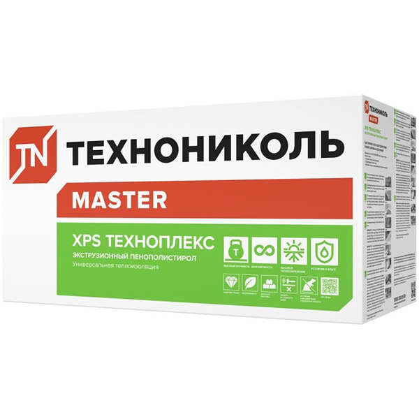 ТЕХНОНИКОЛЬ Техноплекс Мастер экструзионный пенополистирол Г4 1180х580х40мм (упак. 10шт=6,