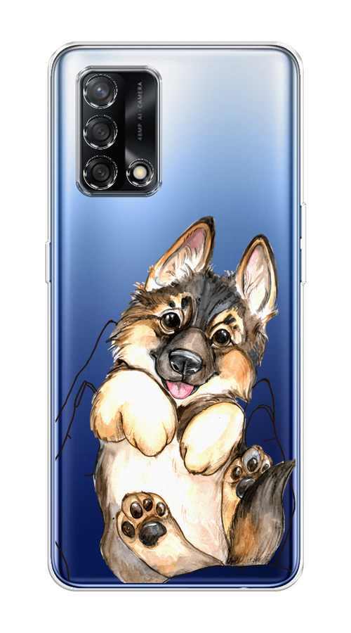 

Чехол на OPPO A74 4G/F19 "Овчарка в ладошках", Серый;бежевый;белый, 256050-1