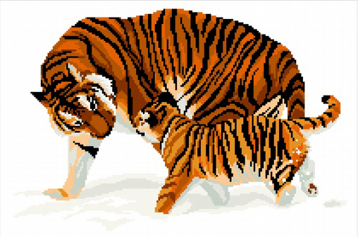 Набор для вышивания Нитекс В-0001 Тигрица с тигренком