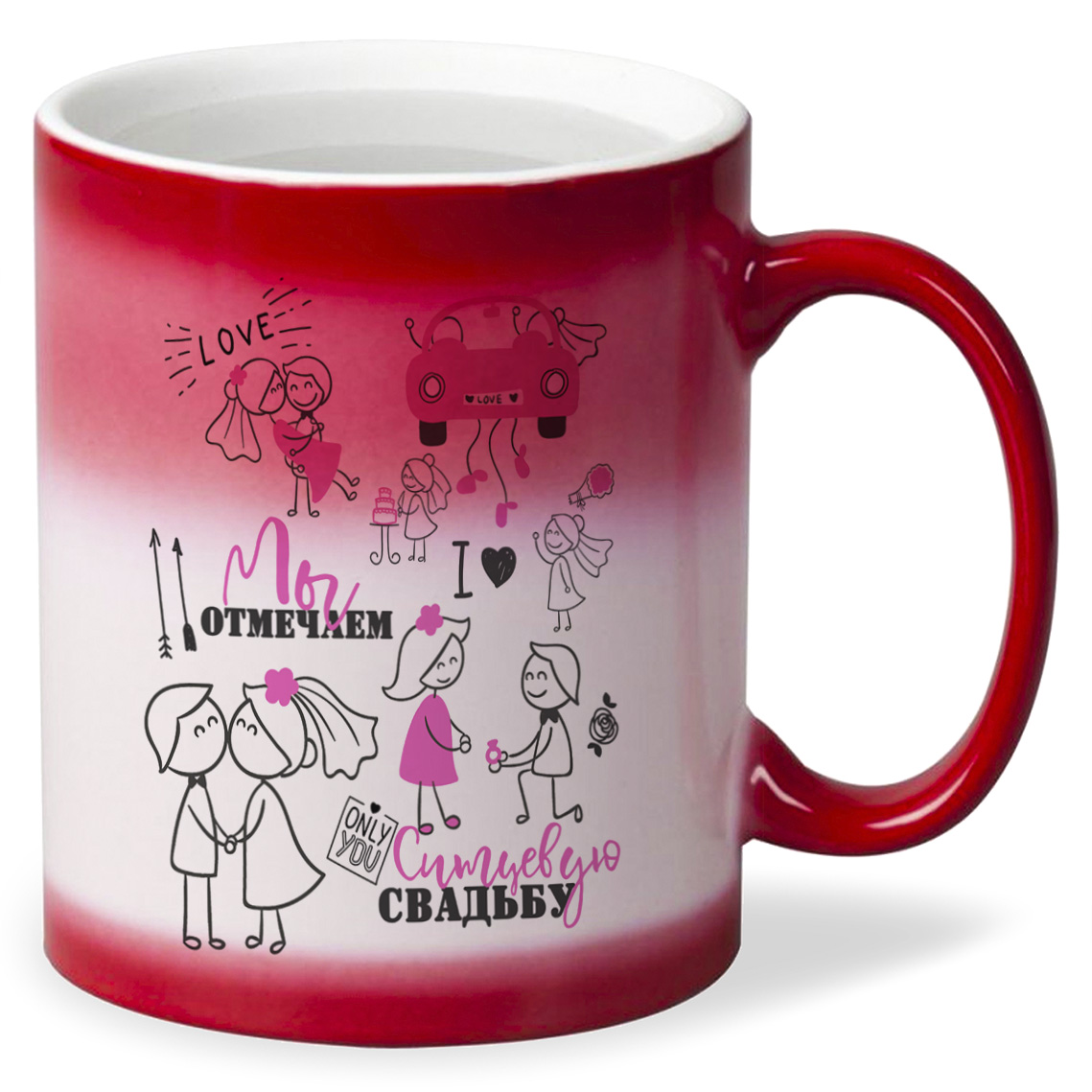 

Кружка CoolPodarok День свадьбы Свадьба. Отмечаем ситцевую свадьбу
