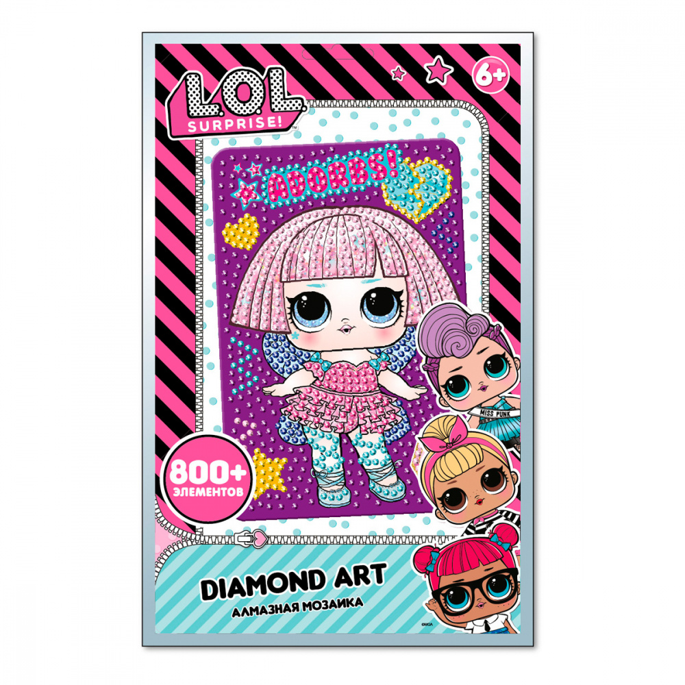 

Мозайка алмазная L.O.L. Surprise Adorbs , 10х15 см