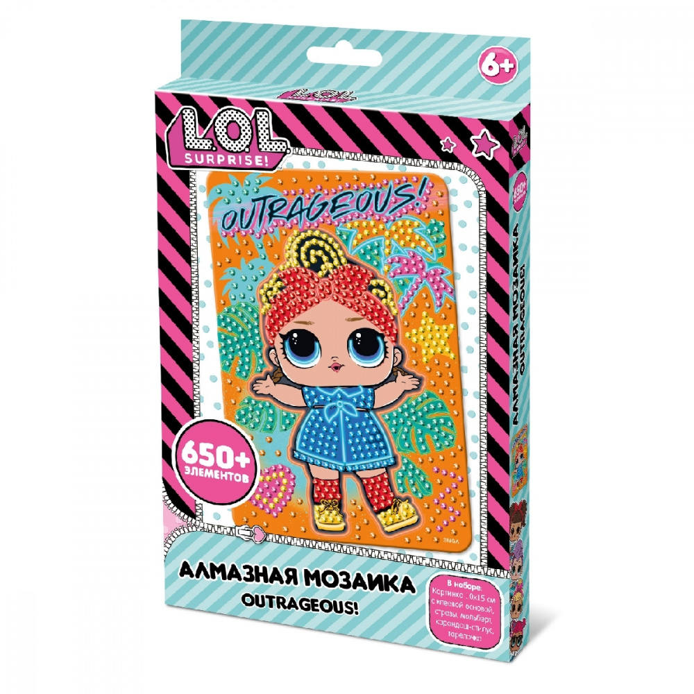 

Мозайка алмазная L.O.L. Surprise Outrageous , 10х15 см