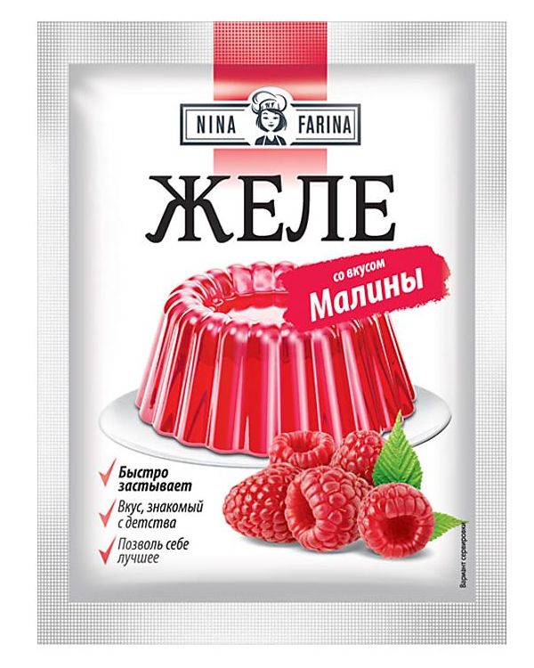 

Смесь для приготовления десерта Nina Farina Желе со вкусом малины 50 г