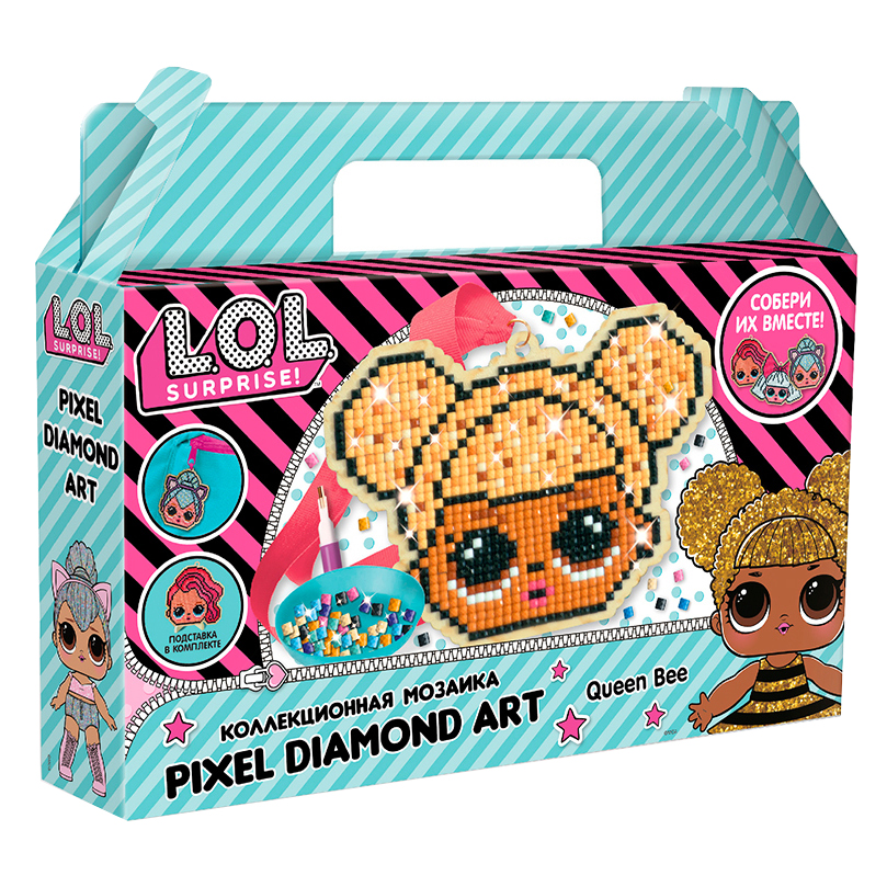 

Мозайка алмазная L.O.L. Surprise Queen Bee , на магните, 11х9 см