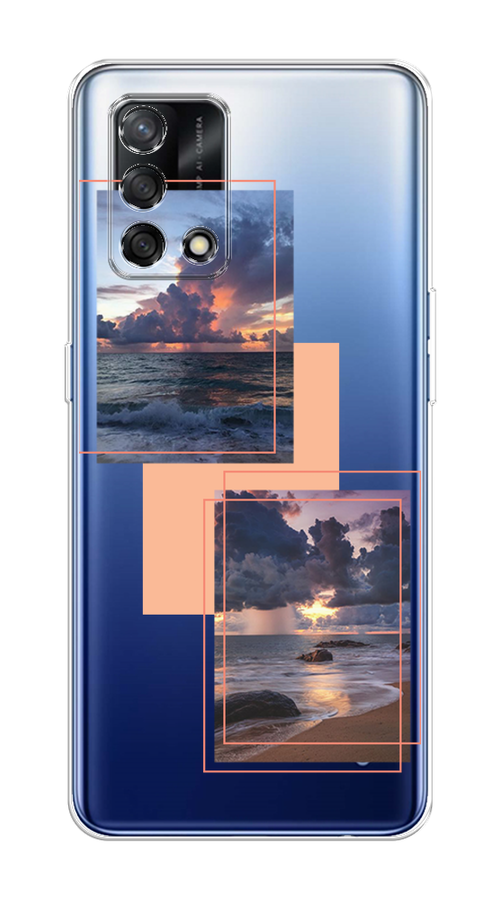 

Чехол на OPPO A74 4G/F19 "Sky collage", Розовый;прозрачный;синий, 256050-1