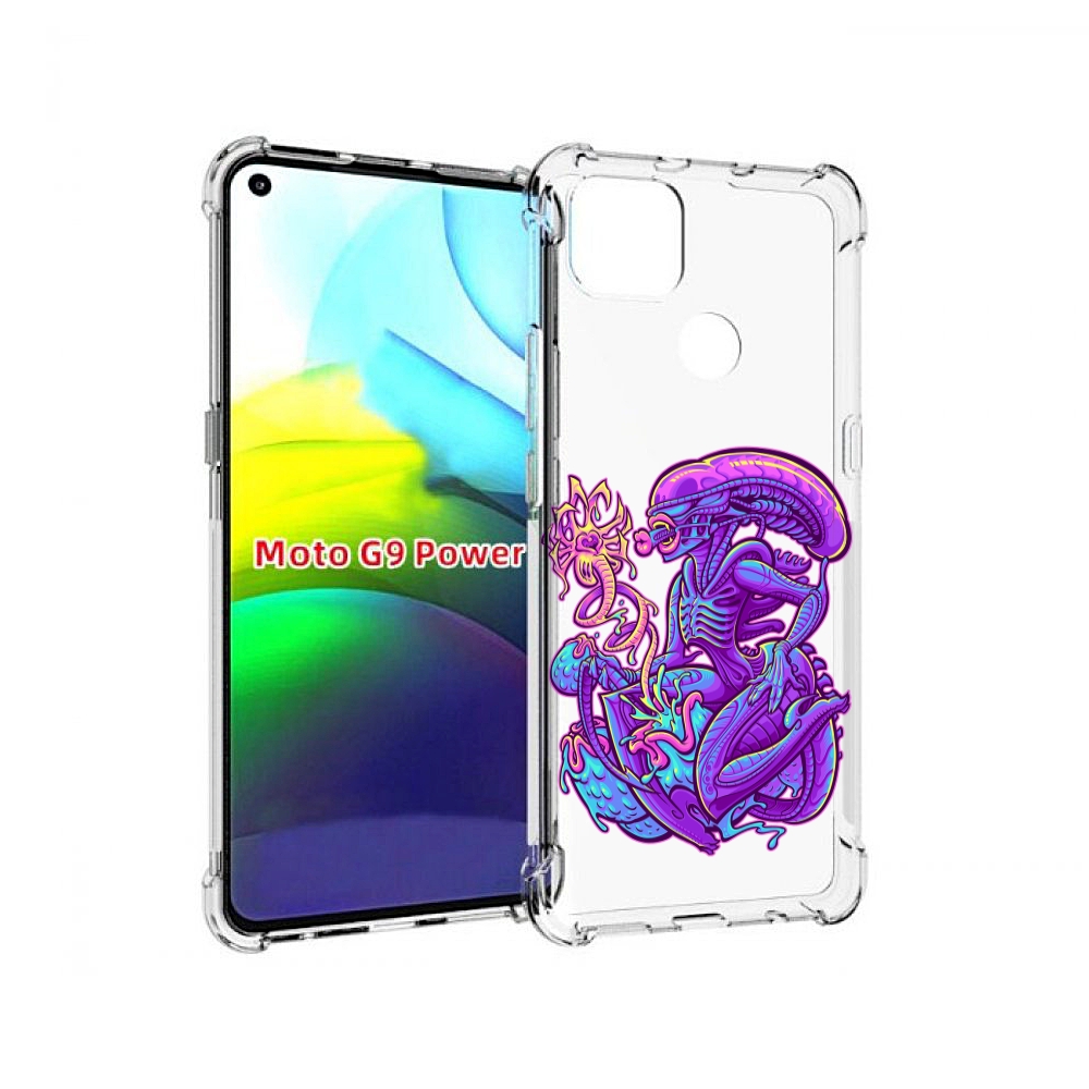 

Чехол MyPads чужой фиолетовый цвет для Motorola Moto G9 Power, Прозрачный, Tocco