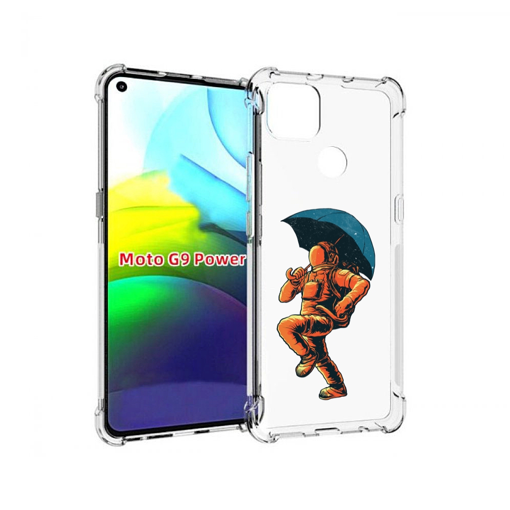 

Чехол MyPads шагающий космонавт с зонтом для Motorola Moto G9 Power, Прозрачный, Tocco